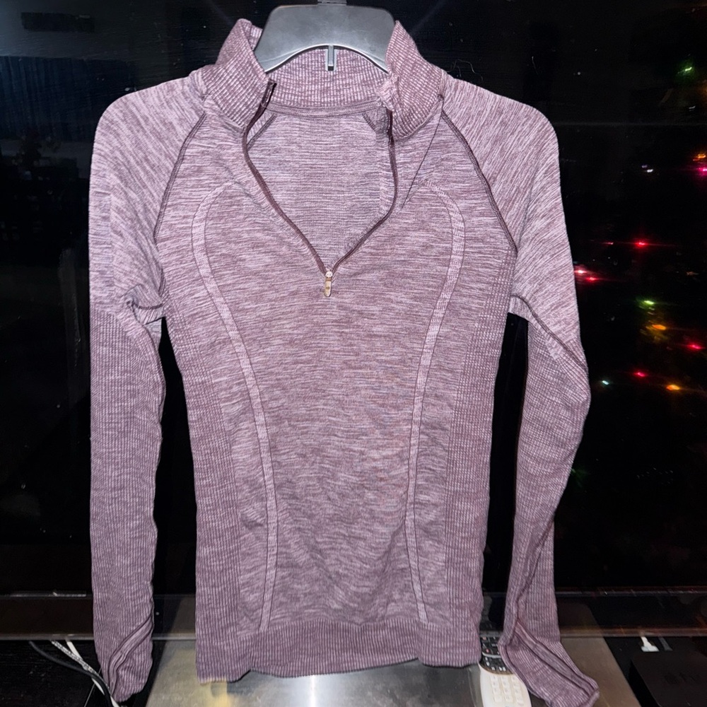 lululemon athletica Heathered Purple Quarter-Zip Sweater